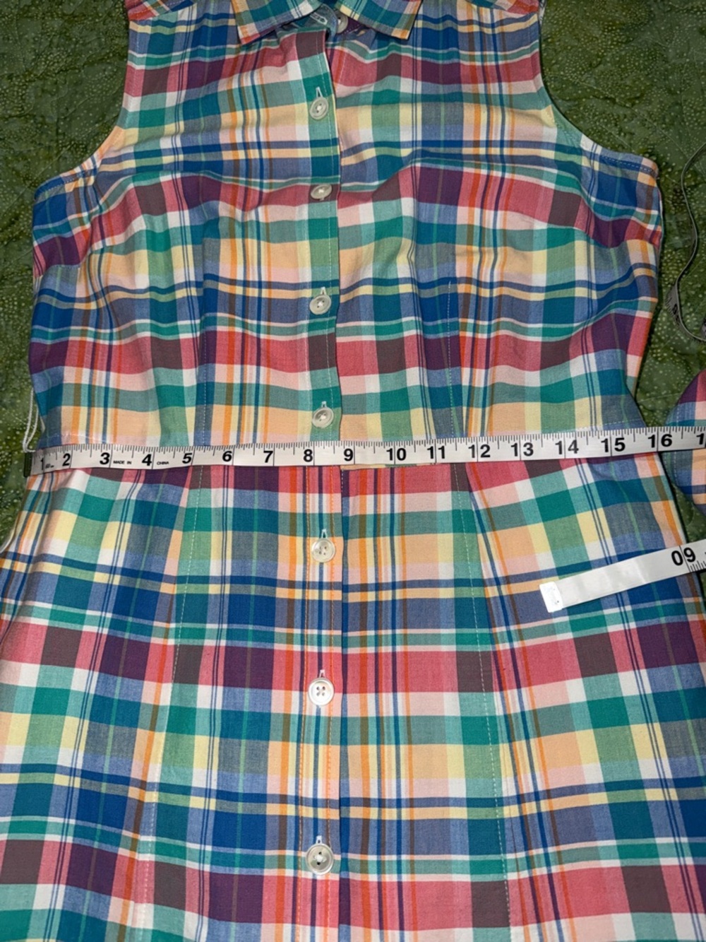 Lands End pink,yellow, blue & green Plaid Dress Excellent like NEW SIZE 4 - Picture 8 of 11